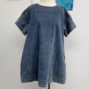 Denim Mini Dress Anthropologie Porridge Clothing Sz. Medium Petite